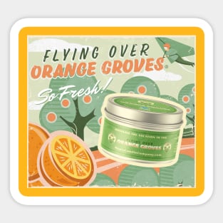 Flying Over Orange Groves by Magic Candle Company Sticker